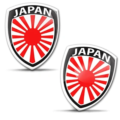 Afbeelding van Biomar Labs 2 stuks 3D siliconen gel stickers voor auto motorfiets fiets raam PC tablet laptop Japanse vlag Japan F 225