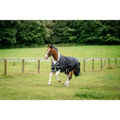 Afbeelding van Amigo Turnout Rug 1200D 250g Black/Titanium Grey/Silver 155/206 Agradi.be