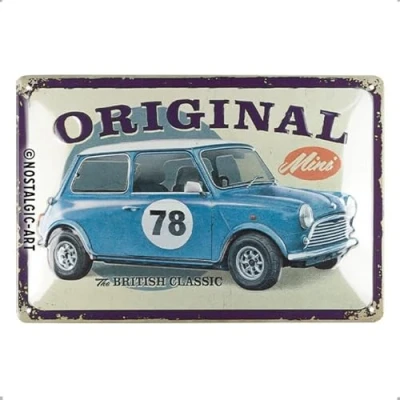 Afbeelding van Nostalgic Art Retro metalen bord 20 x 30 cm Mini The British Classic cadeau idee voor Cooper fans, accessoires, vintage design