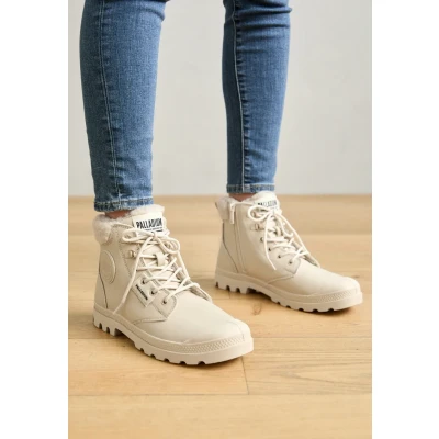 Afbeelding van PALLADIUM Pampa Hi Snow Warm dameslaarzen enkellaars leer 94380 175 M beige