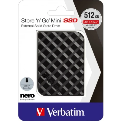 Afbeelding van Verbatim SSD 512GB, USB 3.2, Type AC, Mini Store&#039;n&#039;Go Mini, 450MB/s, (W) 420MB/s, Retail
