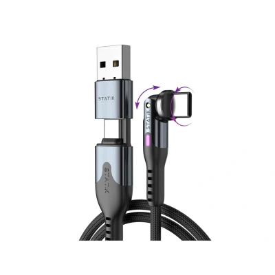 Afbeelding van Statik 360 draaibare USB C naar kabel 3,0 m (USB 3.0),