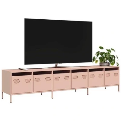 Afbeelding van vidaXL Tv meubel 202x39x43,5 cm koudgewalst staal roze