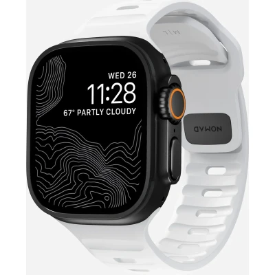 Afbeelding van Nomad Sport band FKM voor de Apple Watch Series 1 t/m 9 / SE (38 40 41 mm) 10 (42 White