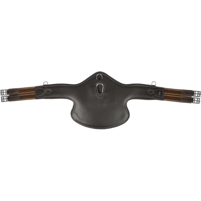 Afbeelding van Horka Singel met Buikbeschermer Leer Bruin/zilver 115cm