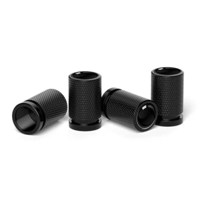 Afbeelding van 4 stuks universele metalen ventieldoppen voor auto, fiets, motorfiets (zwart)