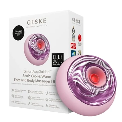 Afbeelding van GESKE Sonic Cool &amp; Warm Face Body Massager 9 in 1 Elektrisch massageapparaat Gezicht en lichaam Koelen opwarmen zonder batterij Verstevigen, ontspant leegloopt de huid af