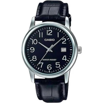 Afbeelding van Casio Elegant horloge MTP V002L 1B, zwart, klassiek, zwart., Klassiek