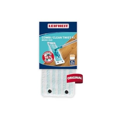 Afbeelding van Leifheit Clean Twist/Combi XL Micro Duo, vervangende hoes van microvezel voor platte Combi mop, reinigings en zuig mop