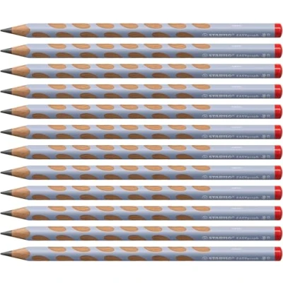 Afbeelding van STABILO EASYgraph Ergonomische driehoekige potloden voor rechtshandigen, pastelblauw, hardheid HB, 12 stuks