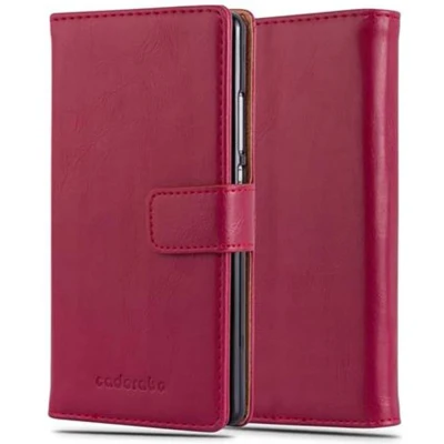 Afbeelding van Cadorabo Hoesje geschikt voor Huawei P8 in WIJN ROOD Beschermhoes met magnetische sluiting, standfunctie en kaartvakje Book Case Cover Etui
