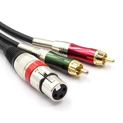 Afbeelding van SiYear XLR 3 Pin Mannelijke naar Dubbele 6.35mm 1/4&quot; TS Y Splitter kabel, Dual Mono (1/4 inch) Plug Stereo Microfoon Audio Converter Adapter Kabel XLRF 2RCA 1,5M