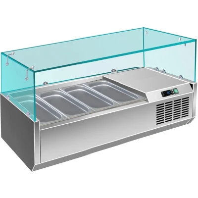 Afbeelding van Koel opzetvitrine met glas 4x 1/3GN (H)43,5x(B)120x(D)39,5