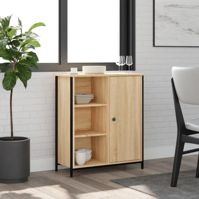 Afbeelding van Dressoir 70x30x80 cm bewerkt hout sonoma eikenkleurig