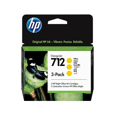 Afbeelding van HP Inktcartridge 712 Origineel Triple Geel 3ED79A