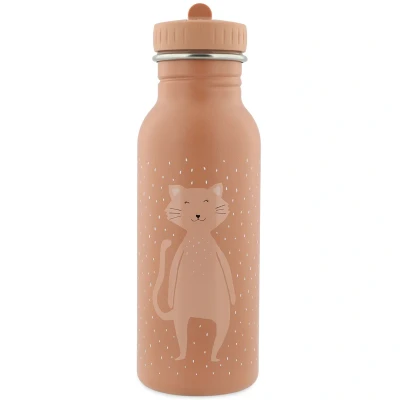 Afbeelding van Trixie Drinkfles voor kinderen van roestvrij staal, 500 ml, Mrs. Cat (kat), bruin