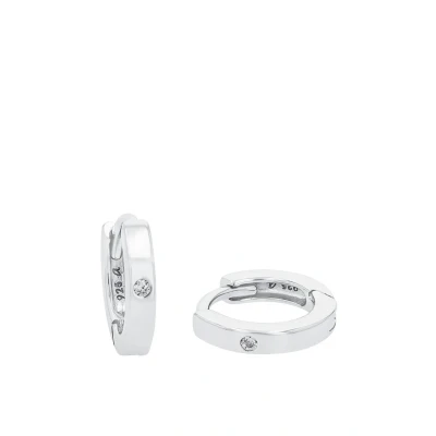 Afbeelding van Amor Creolen, oorbellen met synthetische zirkonia, 1 cm, zilver, levering in geschenkdoos van sieraden, 9058112, Sterling zirkonia