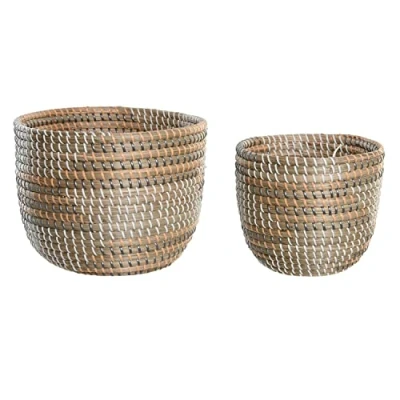 Afbeelding van Basket spelset DKD Home Decor 28 x 22 cm Tropisch Zeegras
