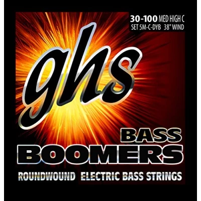Afbeelding van GHS 5er bas Boomers Hi C 30 100 Long Scale Plus30 45 65 80 Snarenset voor 5 string basgitaar