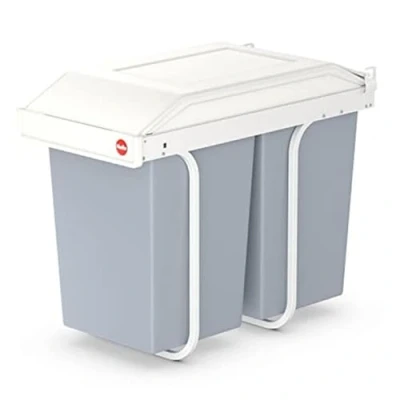 Afbeelding van Hailo 3659 001 Multi Box 2x15 afvalscheidingssysteem S, crèmewit
