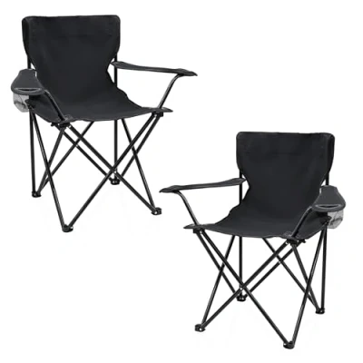 Afbeelding van campingstoel met bekerhouder, 2 stuks, paars, opvouwbare draagtas, stoel voor festival, vrije tijd, tuin, vissen, belastbaar tot 100 kg