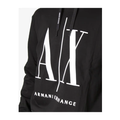 Afbeelding van Armani Exchange heren Sweatvest met logoprint en steekzakken in de kleur Zwart, maat: M