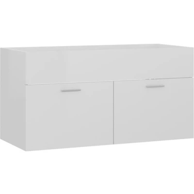 Afbeelding van Wastafelkast 90x38,5x46 cm spaanplaat hoogglans wit