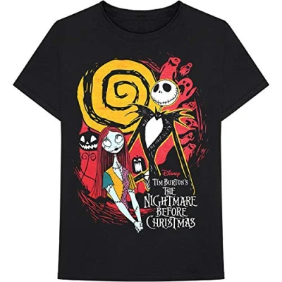 Afbeelding van Disney The Nightmare Before Christmas Ghosts Heren T shirt L Zwart