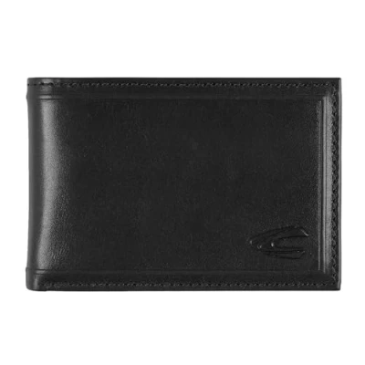 Afbeelding van camel active Leren Portemonnee Wood Horizontal Wallet Black Zwart