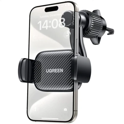 Afbeelding van UGREEN Telefoonhouder voor auto, verstelbare haak, GSM deur, clip, 360 graden draaibaar, ventilatierooster, compatibel met iPhone 15 Plus Pro Max 14 13 12 Galaxy S24 S23 S22 Ultra