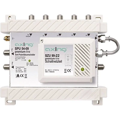 Afbeelding van Axing SPU 54 09 satelliet multiswitch Ingangen (satelliet): 5 (4 / 1 terrestrisch) Aantal gebruikers: 4 Stand