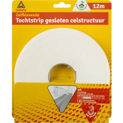 Afbeelding van Deltafix Tochtstrip tochtwering wit zelfklevend universeel 12 m x 9 mm 4