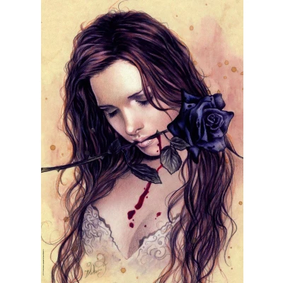 Afbeelding van Dark Rose Legpuzzel 1000 Stukjes