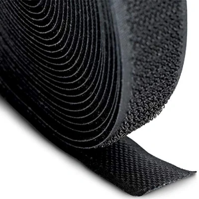 Afbeelding van FrogJim KRNSH5 naai haakband zwart, 20 mm breed, 5m rol tape alleen haak voor naaien niet klevend