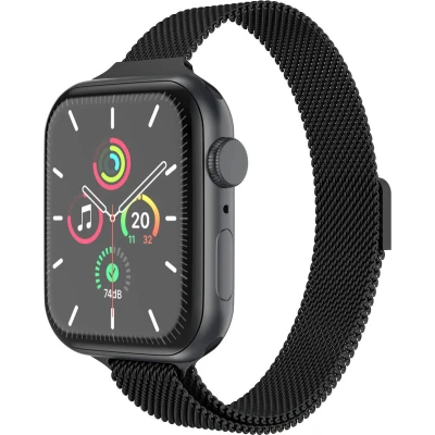 Afbeelding van imoshion Slim Milanees bandje voor de Apple Watch Series 1 t/m 9 / SE (38/40/41 mm) 10 (42 Zwart