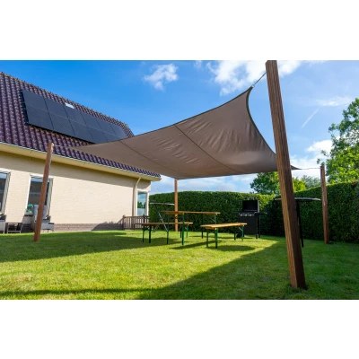 Afbeelding van Wovar Schaduwdoek Waterdicht Vierkant 5x5m 160gr/m2 Grijs Per Stuk