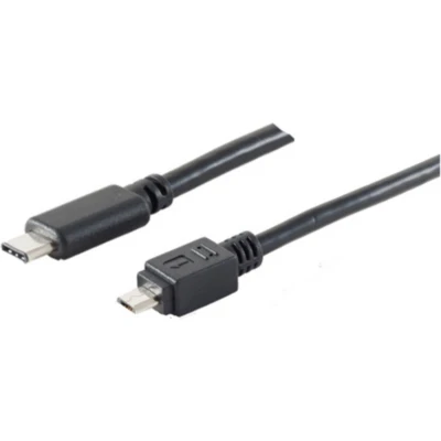 Afbeelding van USB Micro B naar C snellaadkabel USB2.0 tot 3A / zwart 3 meter
