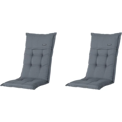 Afbeelding van Madison Tuinkussens Hoge Rug Rib Grey 123x50 Grijs 2 Stuks