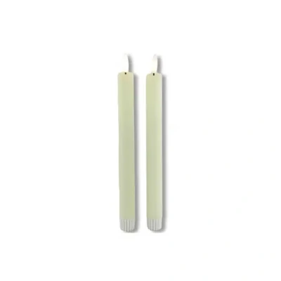 Afbeelding van Countryfield LED kaarsen met vlam 2x crème wit Afstandsbediening Dinerkaars rustiek wax 23 cm kaars batterij