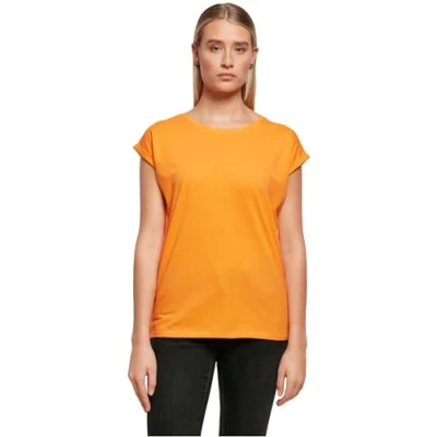 Afbeelding van Damesshirt met ronde hals en omgeslagen mouw Paradise Orange M