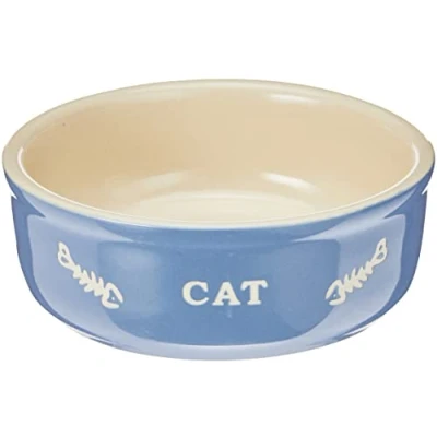 Afbeelding van Nobby stenen voerbak kat blauw 13,5 cm