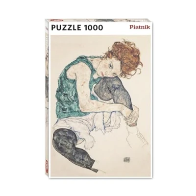 Afbeelding van Schiele Zittende vrouw: Puzzel met 1000 delen, afmetingen 68 x 48 cm
