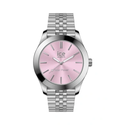 Afbeelding van ICE Watch steel Silver light pink Small SOLAR 3H 023790