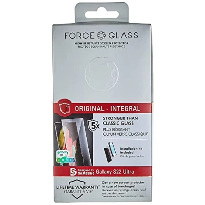 Afbeelding van Force Glass Onbreekbaar Glas geschikt voor Samsung Galaxy S22 Ultra Afgeschuind