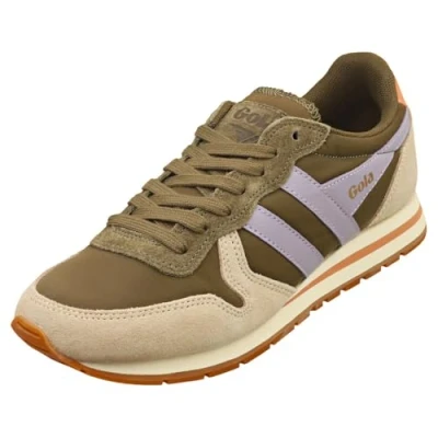 Afbeelding van Gola Daytona Chute modieuze sneakers voor dames, kaki, bot, lavendel, Lavendel Khaki bot