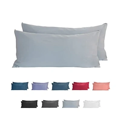 Afbeelding van Komfortec Set van 2 Premium Jersey Kussenslopen 40x80 cm Superzachte Kussenhoes 100% Katoen 150 g/m² Grijs