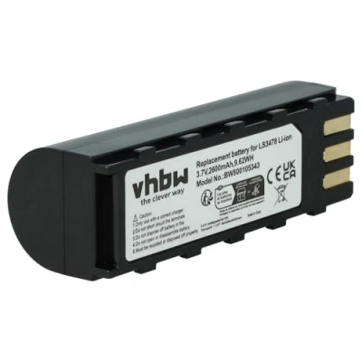 Afbeelding van vhbw Reserveaccu voor symbool 21 62606 01, BTRY LS34IAB00 00, KT BTYMT 01R POS Barcode scanner (2600 mAh, 3,7 V, Li Ion)