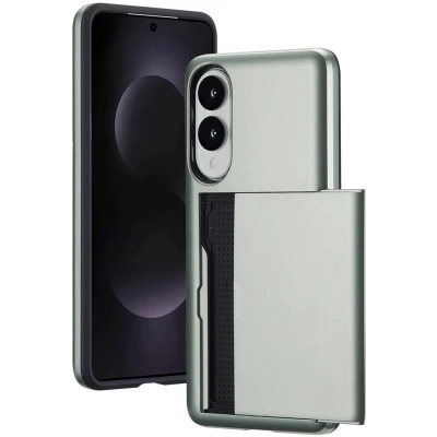 Afbeelding van imoshion Backcover met pasjeshouder voor de Samsung Galaxy S25 Edge Groen
