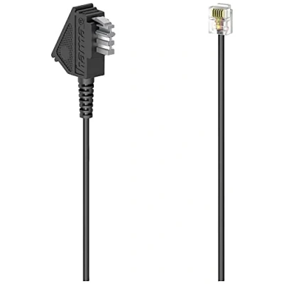 Afbeelding van Hama Telefoon (analoog) Aansluitkabel [1x Telefoonstekker Duitsland (TAE F) 1x RJ11 stekker 6p4c] 6 m Zwart