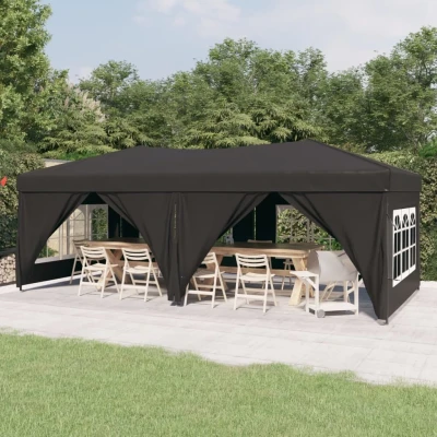 Afbeelding van Partytent inklapbaar met zijwanden 3x6 m antracietkleurig